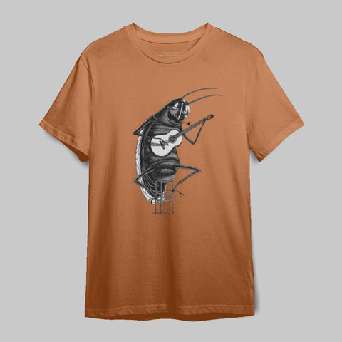 Intricate Beetle Guitarist Design Unisex T-Shirt