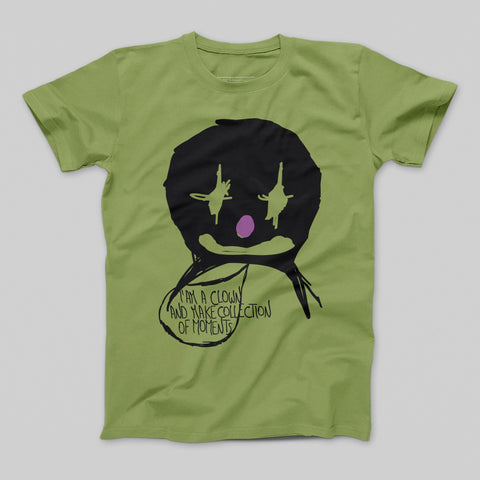 Green T-Shirt with Clown and Make Collection of Moments Design