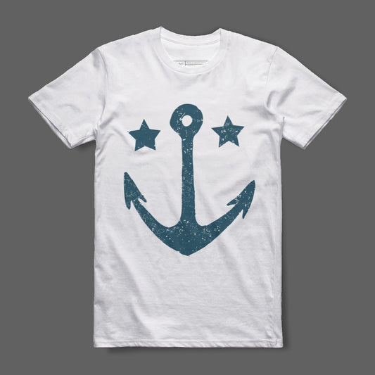 Nautical Anchor Graphic Design T-Shirt for Casual Wear
