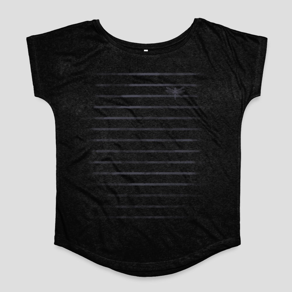Stylish Black Short-Sleeve Tee with Subtle Striped Design