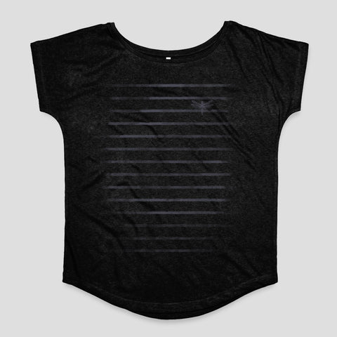 Stylish Black Short-Sleeve Tee with Subtle Striped Design