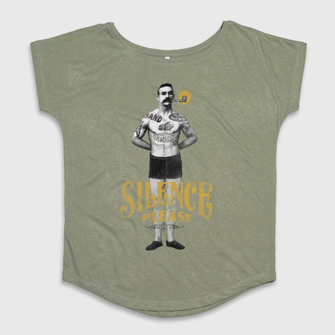 Vintage Silence Please Graphic Tee Shirt