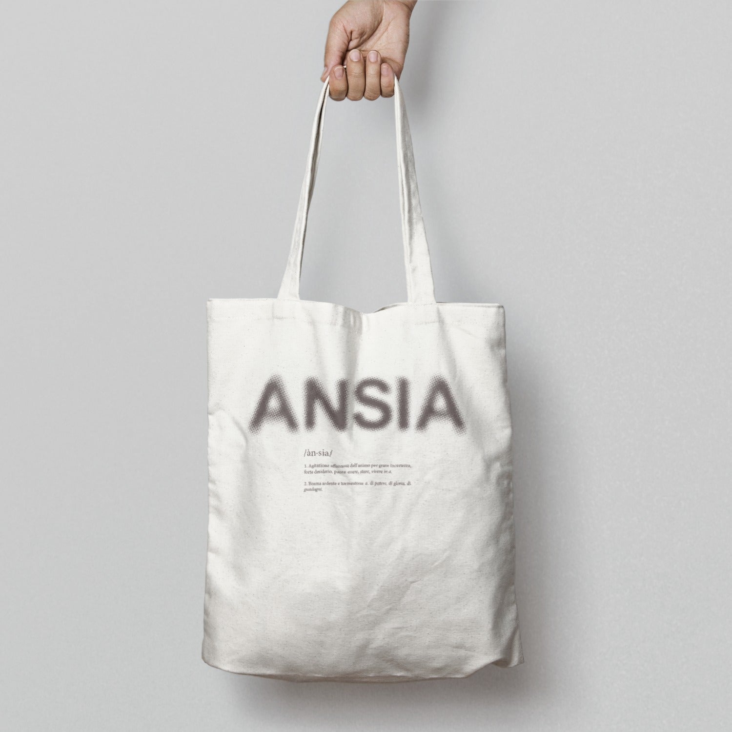 Stylish White Tote with ANSIA Print and Definition