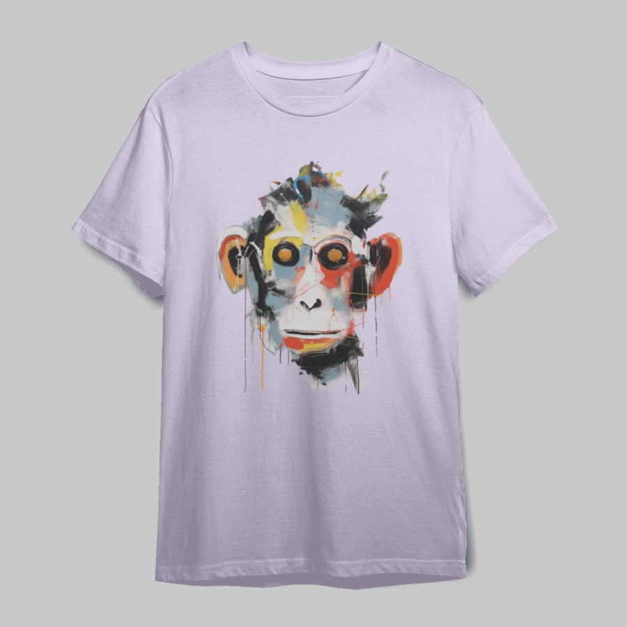 Abstract Colorful Monkey Face Art T-Shirt Design