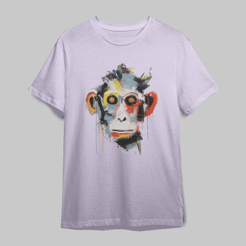 Abstract Colorful Monkey Face Art T-Shirt Design