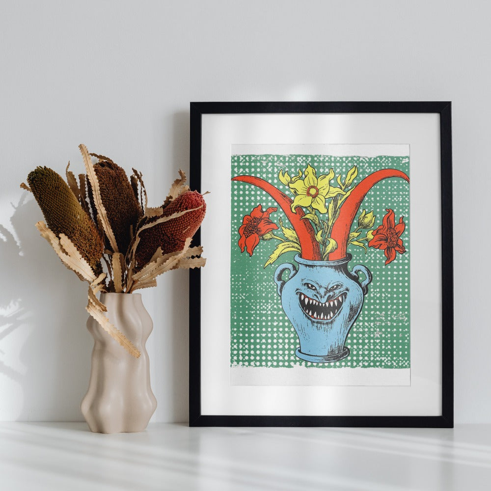 Bright and Cheerful Wicked Vase Artwork Print