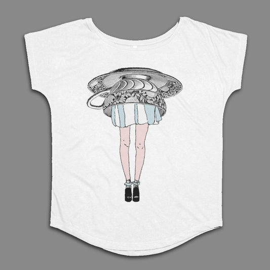 Quirky Reflective Artwork White Women's T-Shirt