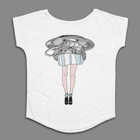 Quirky Reflective Artwork White Women's T-Shirt