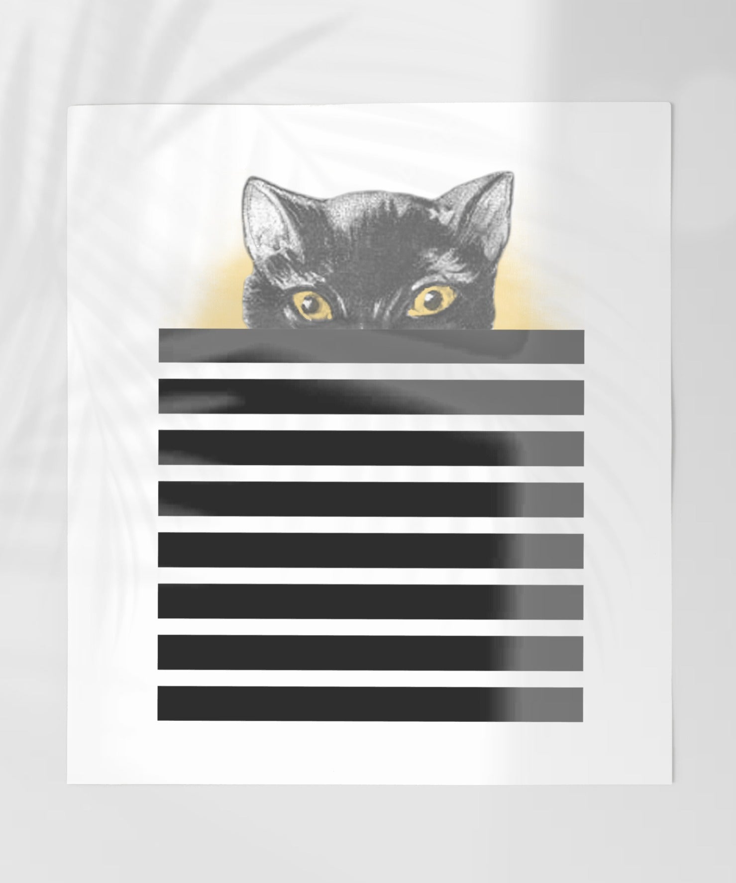 Mysterious Black Cat With Yellow Eyes Wall Art Poster