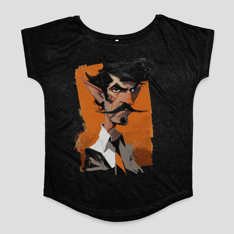 Mysterious Character with Mustache Graphic T-shirt