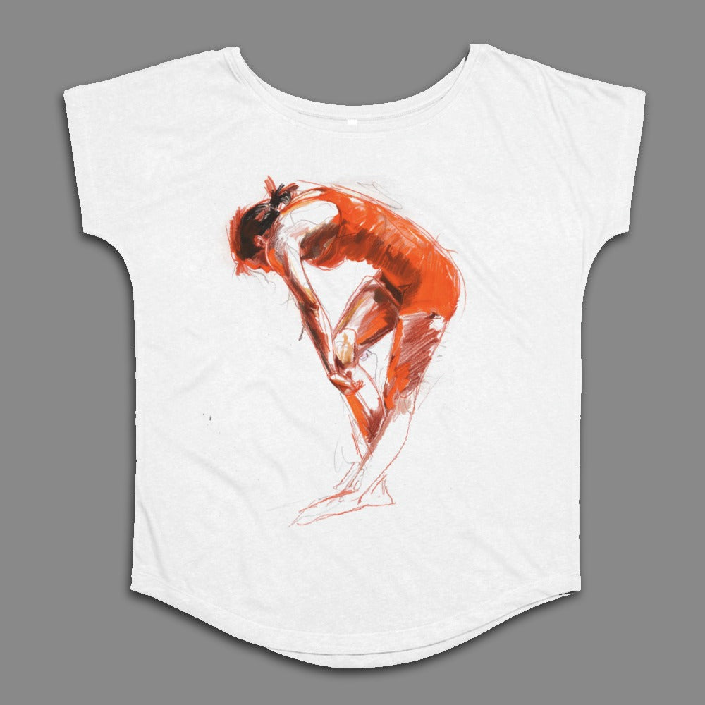 Abstract Art Design Woman on White T-Shirt Product