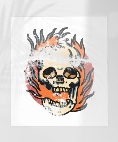 Fiery Skull Artwork with Vibrant Colors poster