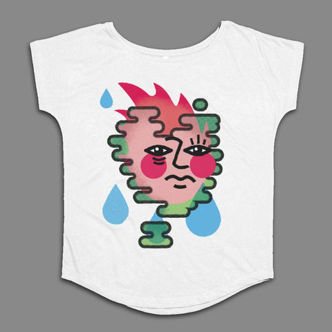 Abstract Face and Tears Graphic Print T-Shirt