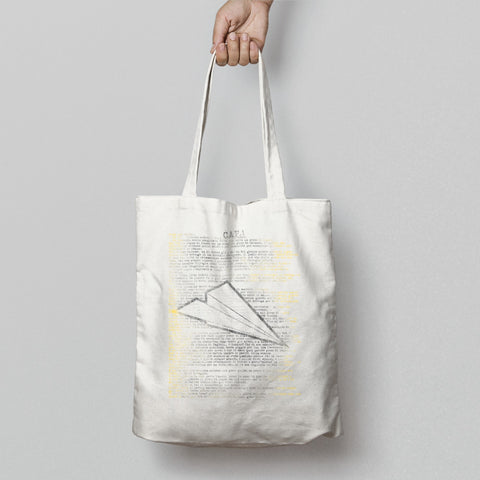 Unique Paper Airplane Design Tote Bag Accessory