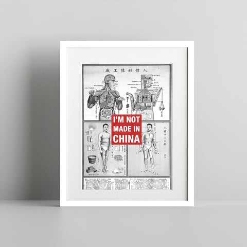 I'm Not Made in China Poster With Anatomical Designs
