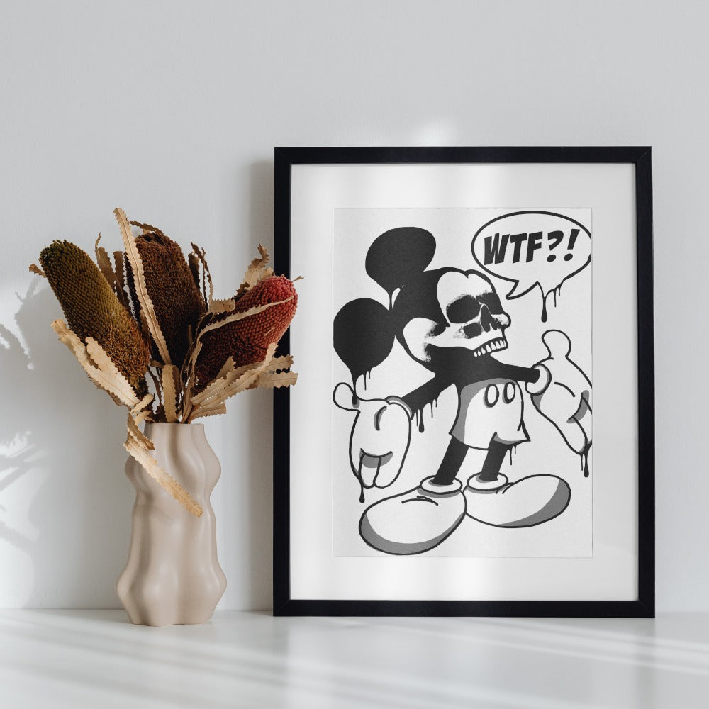 Dark Humorous WTF Cartoon Character Art Print