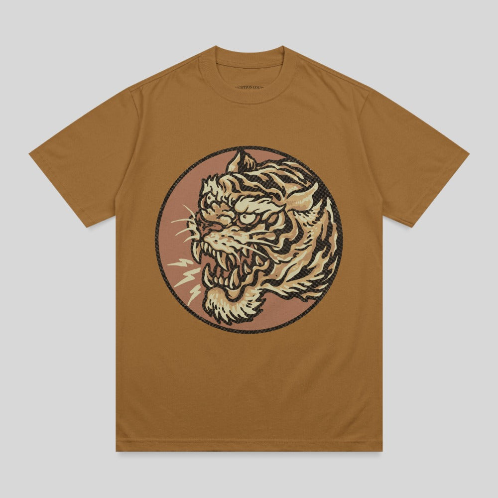 Fierce Tiger Roar Circle Design Tshirt product type