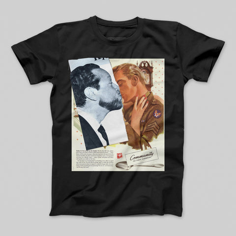Vintage Collage Print Community T-Shirt Unique Design