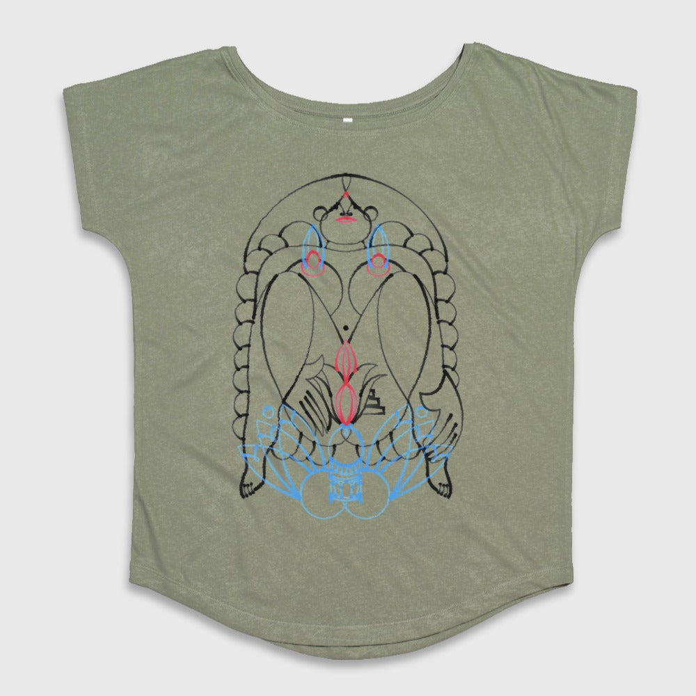 Meditative Monkey Pattern Graphic Women's T-Shirt
