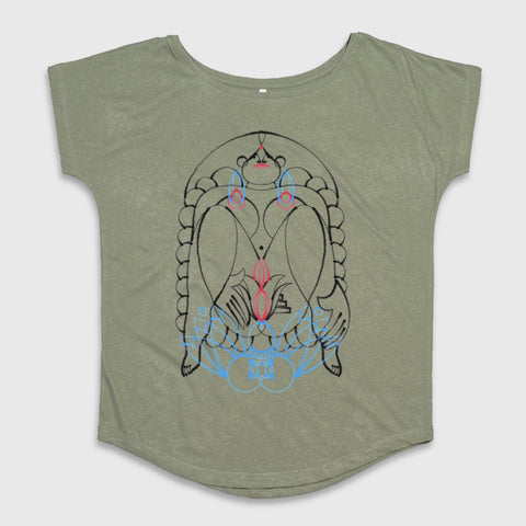 Meditative Monkey Pattern Graphic Women's T-Shirt