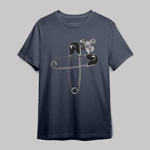 Stylish Navy Blue Shirt with Unique Graphic Design