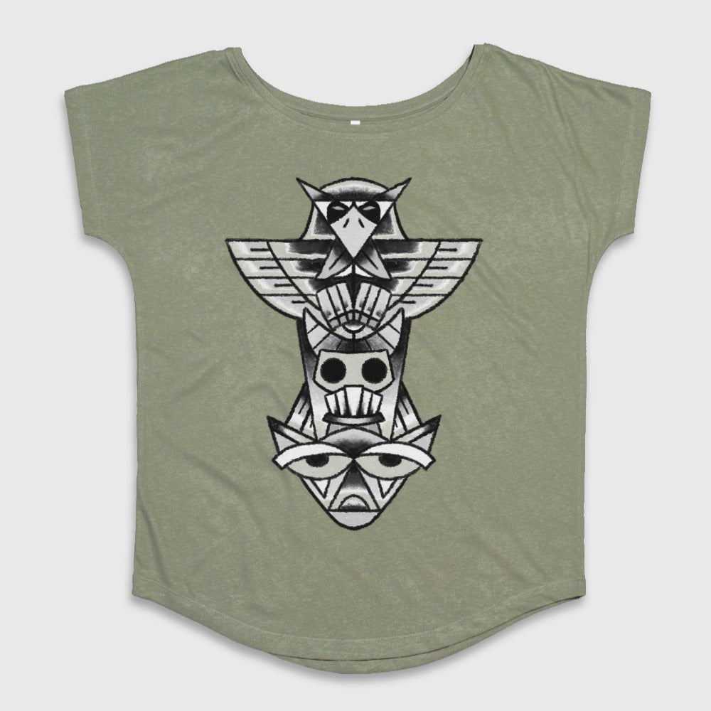 Totem Pole Design Graphic Ladies Shirt