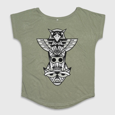 Totem Pole Design Graphic Ladies Shirt