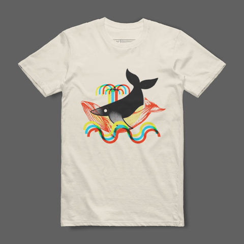 Rainbow Whale and Waves Graphic Shirt