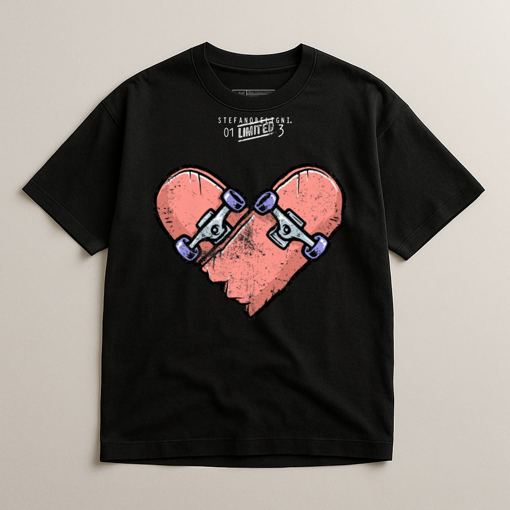 Skateboard Heart Design Limited Edition T-shirt