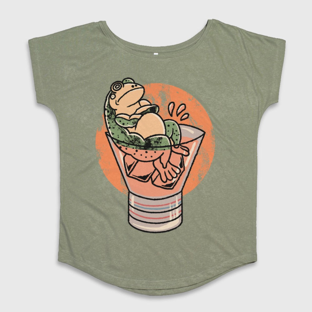 Relaxed Frog in Cocktail Glass Women's T-shirt