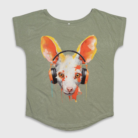 Fennec Fox Headphones Graphic Tee Shirt