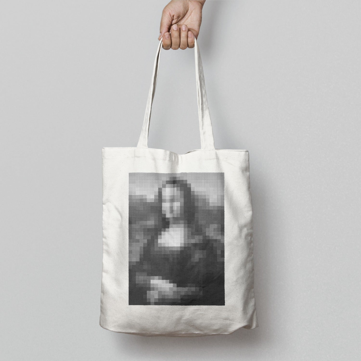 Pixelated Mona Lisa Art Print Tote Bag