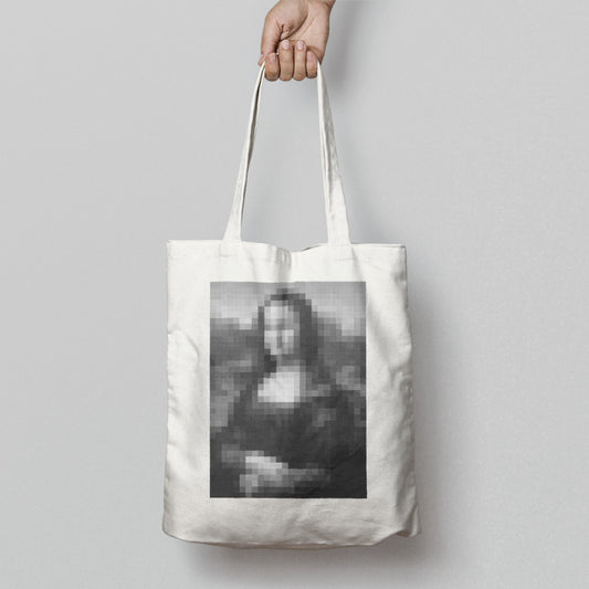 Pixelated Mona Lisa Art Print Tote Bag