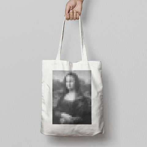Pixelated Mona Lisa Art Print Tote Bag