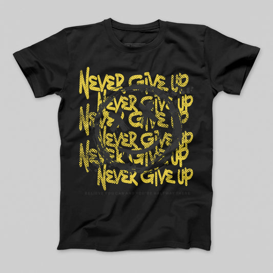 Never Give Up Motivational Graphic T-shirt