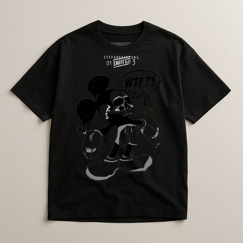 Black Graphic Design Short Sleeve T-Shirt