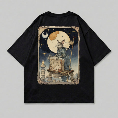 Scholarly Rabbit Moonlit Night Reading Fantasy t-shirt
Rabbit
Moon
Stars
Fantasy
Scholar
Book
Reading
Mystical
Whimsical
Animal
Illustration
Magic
Wizard
NightSky
Graphic
DarkAcademia
Cottagecore
ArtPrint
Unique
Apparel