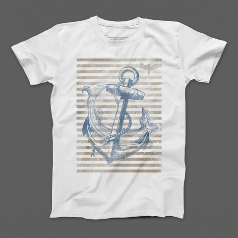T-shirt donna boyfriend Stripe Anchor