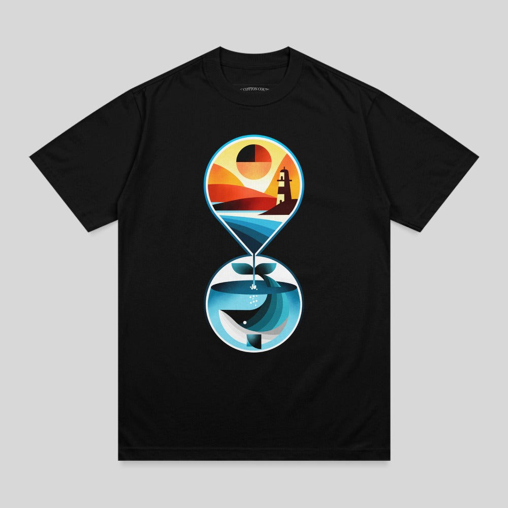 Lighthouse Whale Nature Elements Circular Design product type