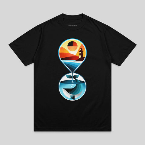 Lighthouse Whale Nature Elements Circular Design product type