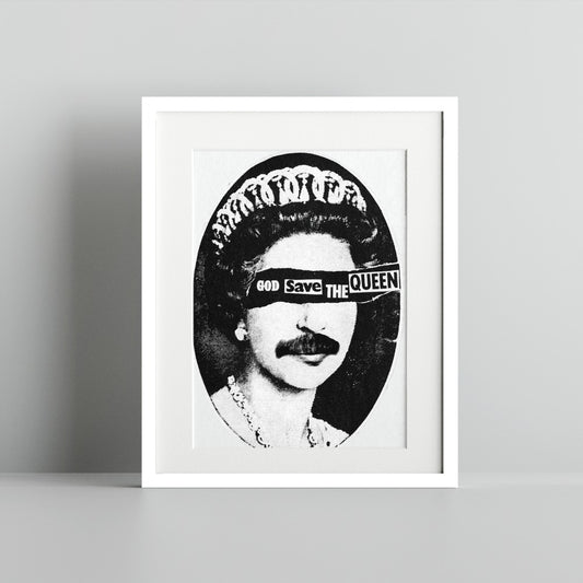 God Save The Queen Punk Rock Art Print Poster