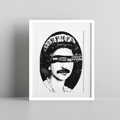 God Save The Queen Punk Rock Art Print Poster