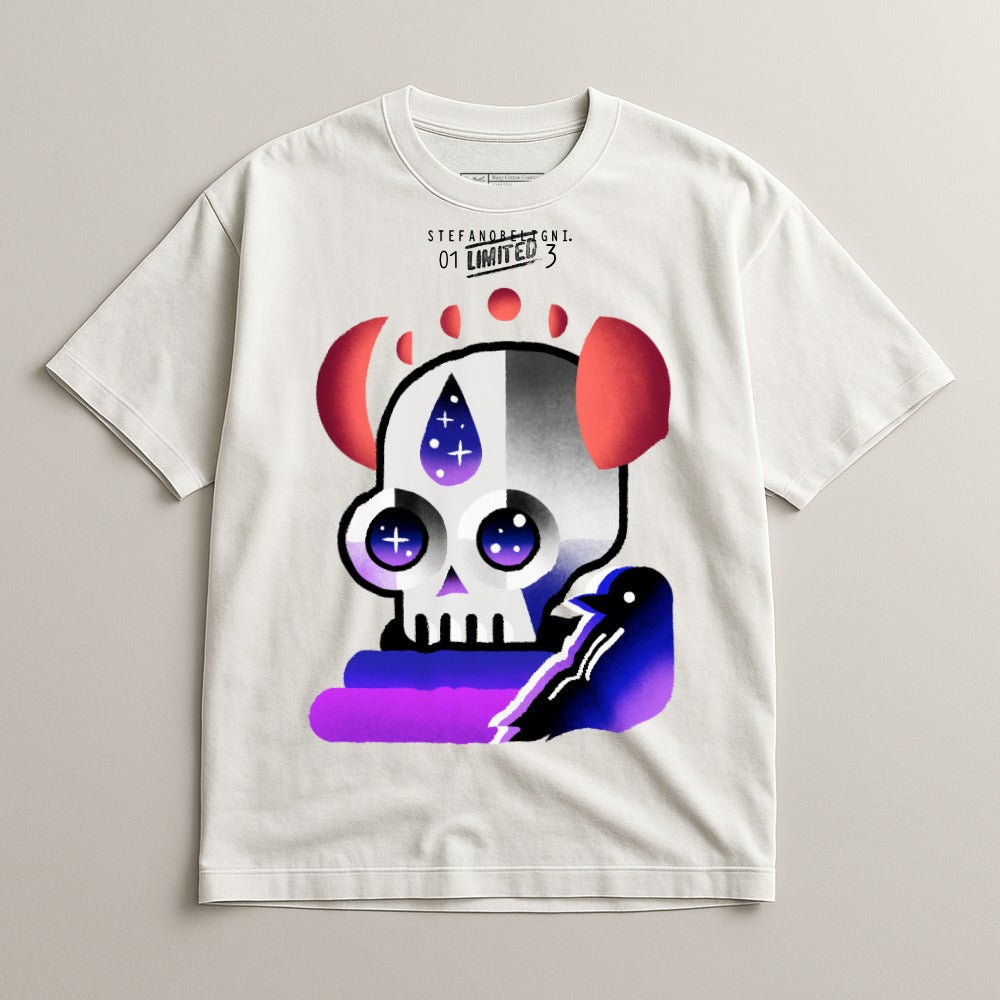 Limited Edition Skull Artwork White T-shirt for Graphic Lovers