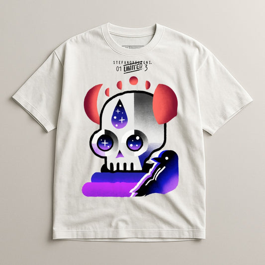 Limited Edition Skull Artwork White T-shirt for Graphic Lovers