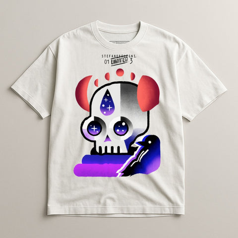 Limited Edition Skull Artwork White T-shirt for Graphic Lovers
