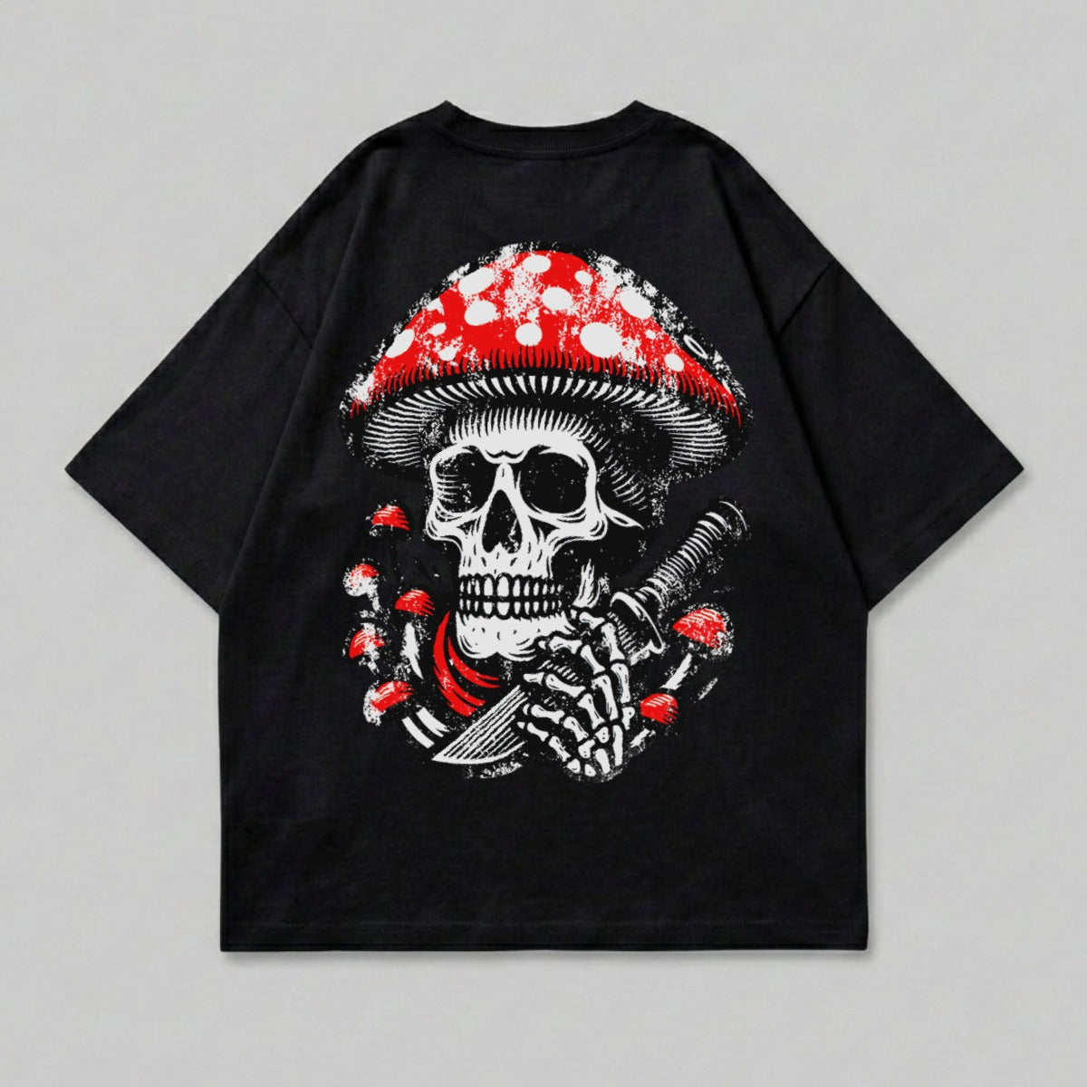 Mushroom Cap Skull Knife Graphic T-Shirt product type
Skull graphic
Mushroom art
Knife design
Gothic style
Streetwear top
Alternative fashion
Dark aesthetic
Psychedelic print
Fantasy skull
Edgy apparel
Black t-shirt
Unique design
Cool graphic
Vintage vibe
Punk rock
Skeleton art
Amanita design
Horror theme
Rebel style
Artistic tee