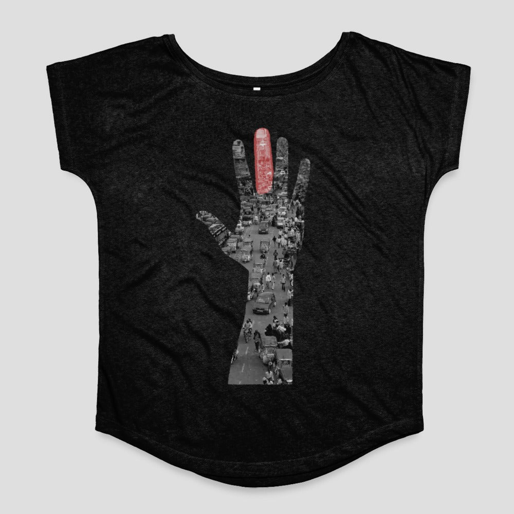 Urban Traffic Hand Print Design T-Shirt
