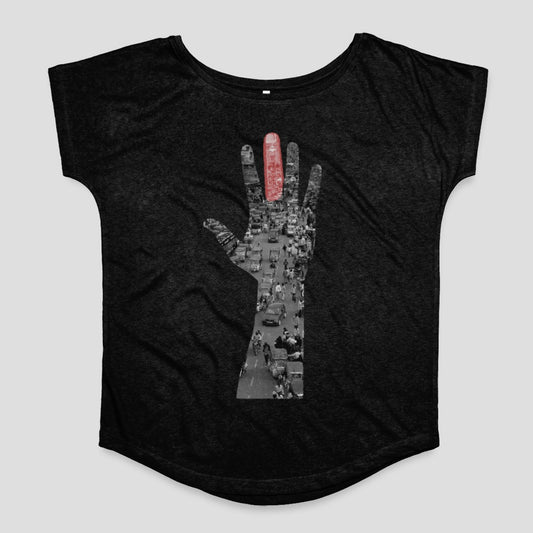 Urban Traffic Hand Print Design T-Shirt