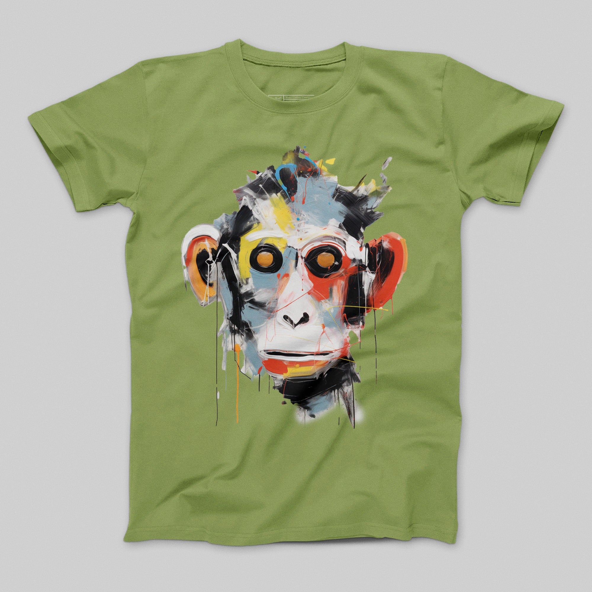Abstract Colorful Monkey Face Design T-Shirt