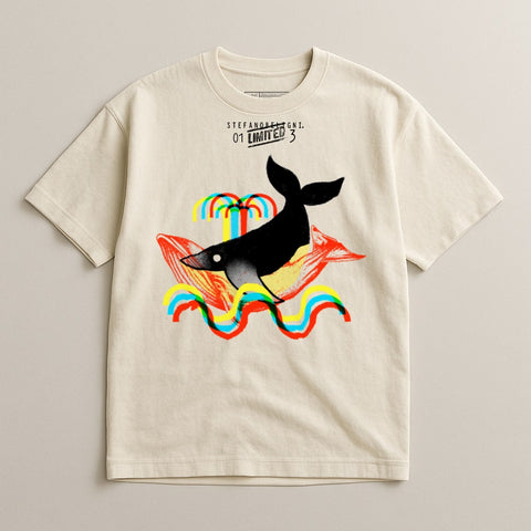 Colorful Whale Graphic Design T-Shirt